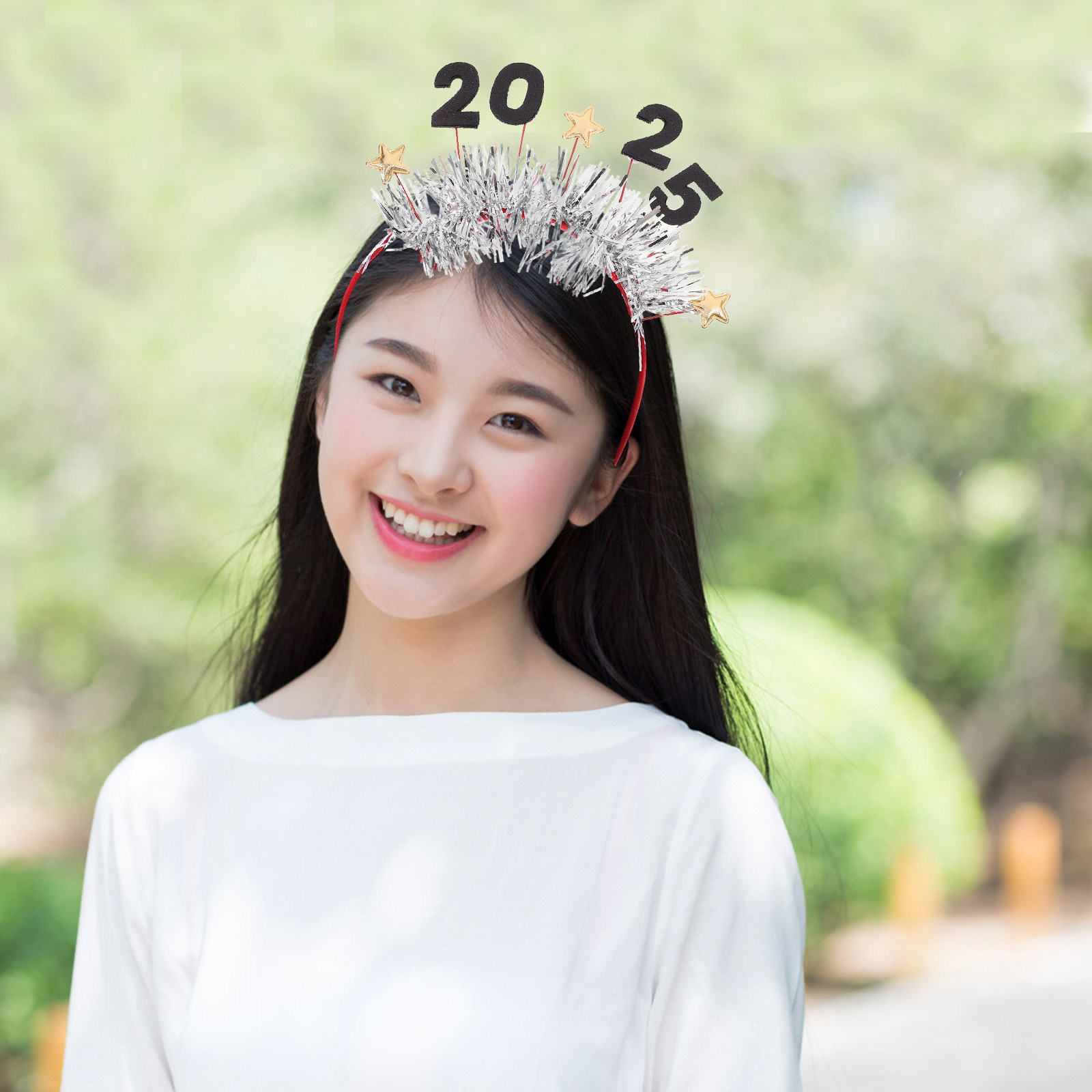 Photo Booth Prop - Tiara de Ano Novo 2025 com