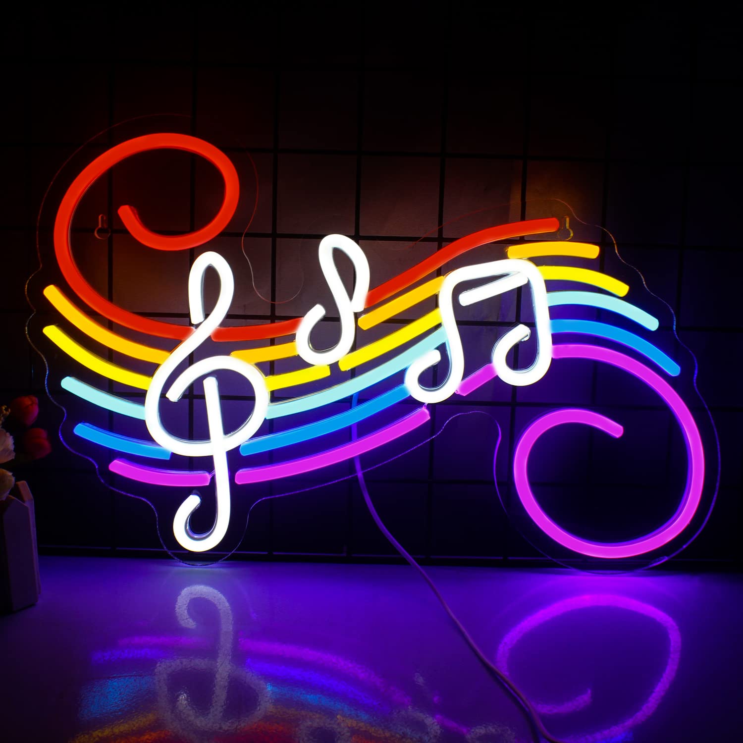 Wedding Led - Letreiro Neon de Notas Musicais Personalizável,