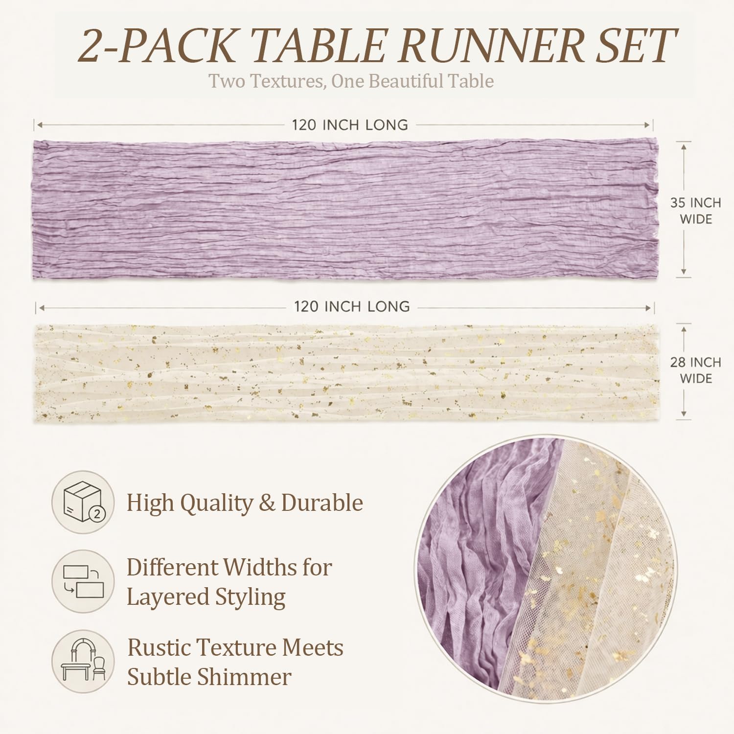 Kit com 2 Caminhos de Mesa de  - Wedding Supply Rentals avaliação e preço