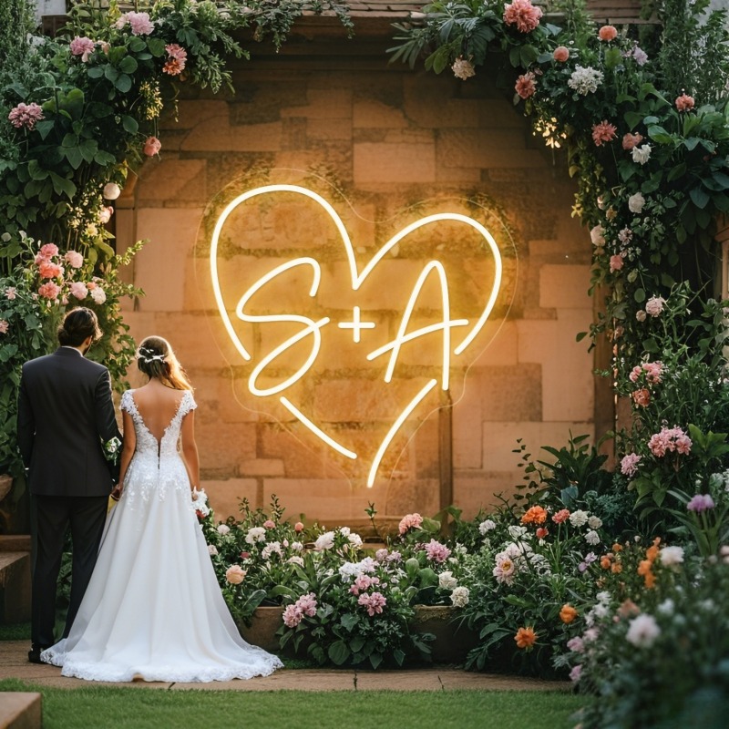 Iniciais personalizadas coraçã - Wedding Led avaliação e preço