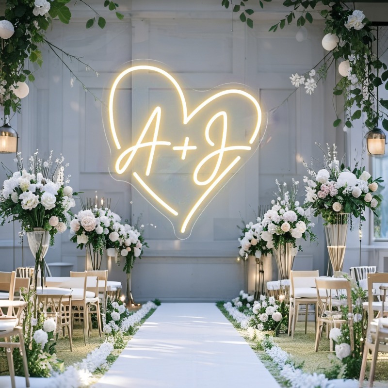 Iniciais personalizadas coraçã - Wedding Led avaliação e preço