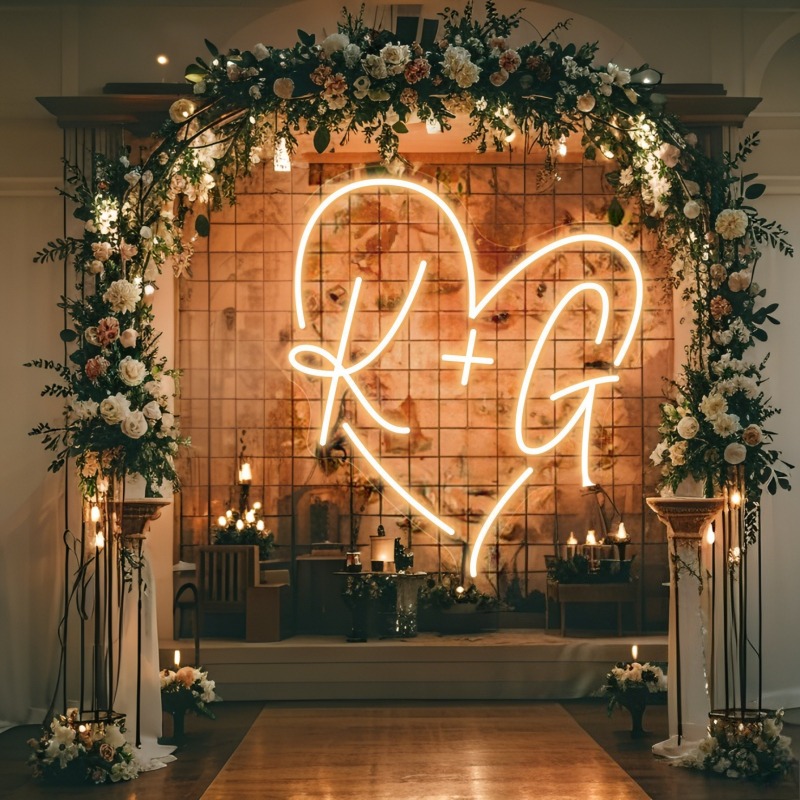 Iniciais personalizadas coraçã - Wedding Led avaliação e preço