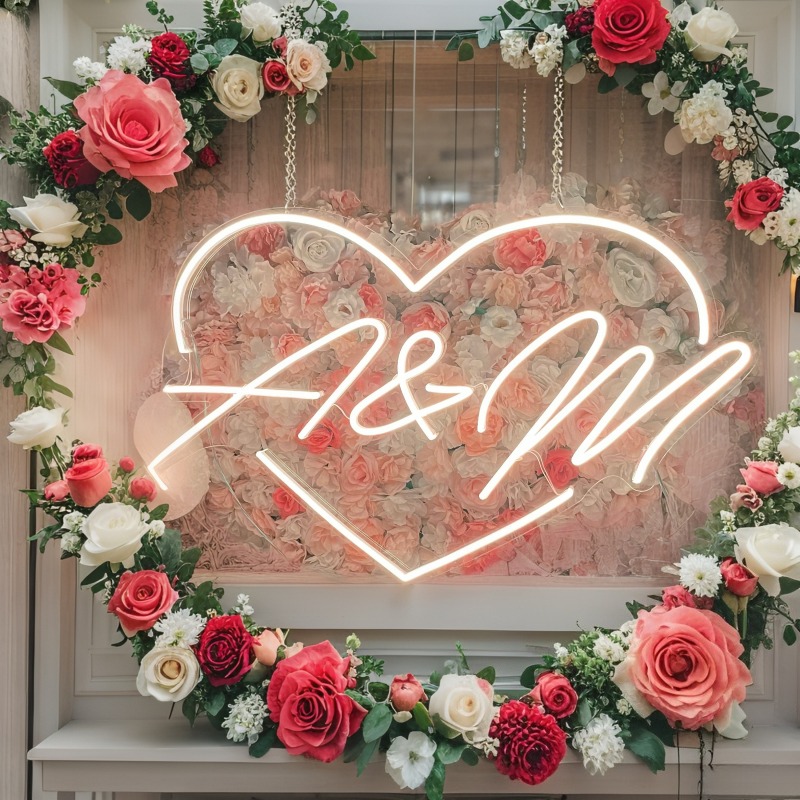 Iniciais personalizadas coraçã - Wedding Led avaliação e preço