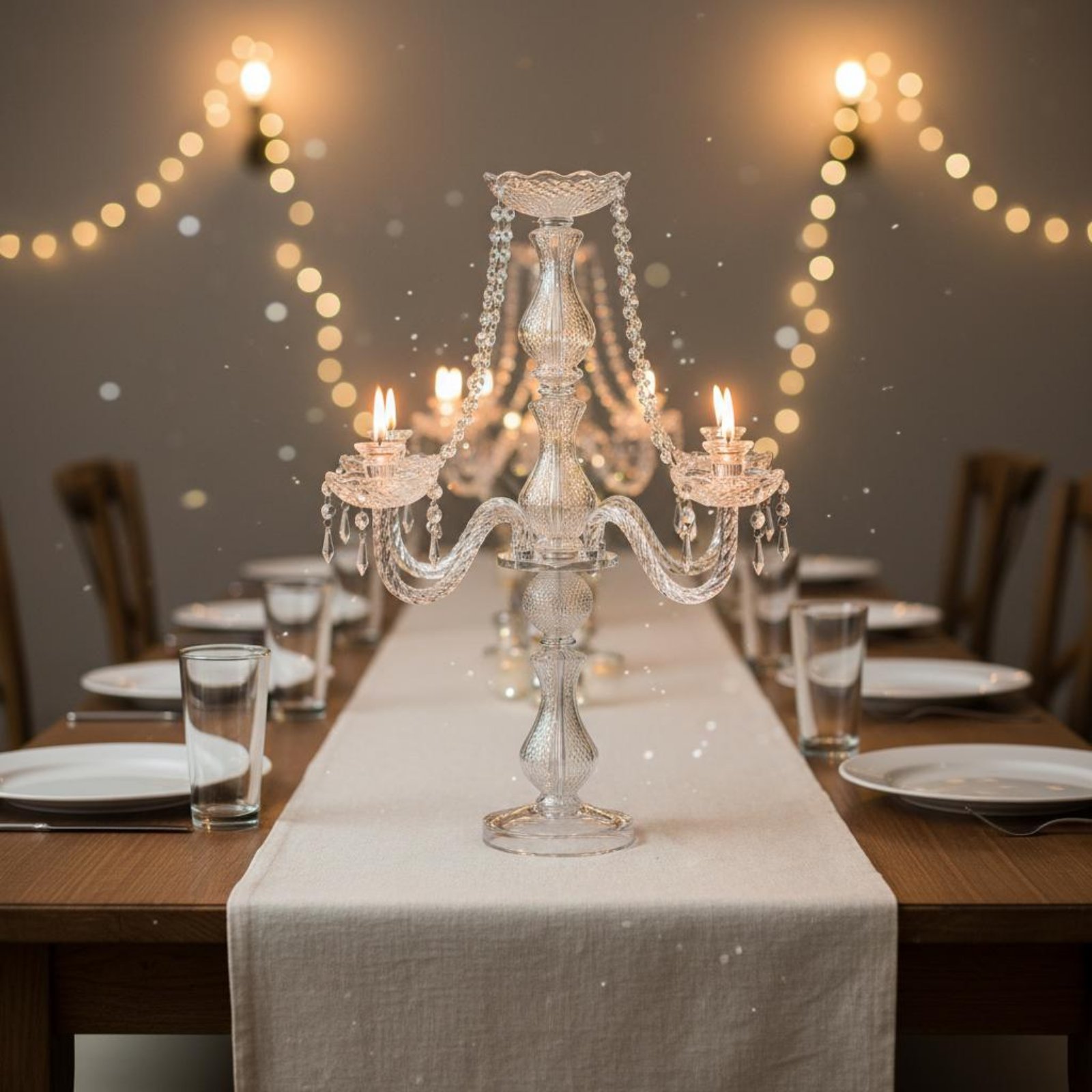 Candelabro de Cristal Elegante - Wedding Decoration Supply avaliação e preço