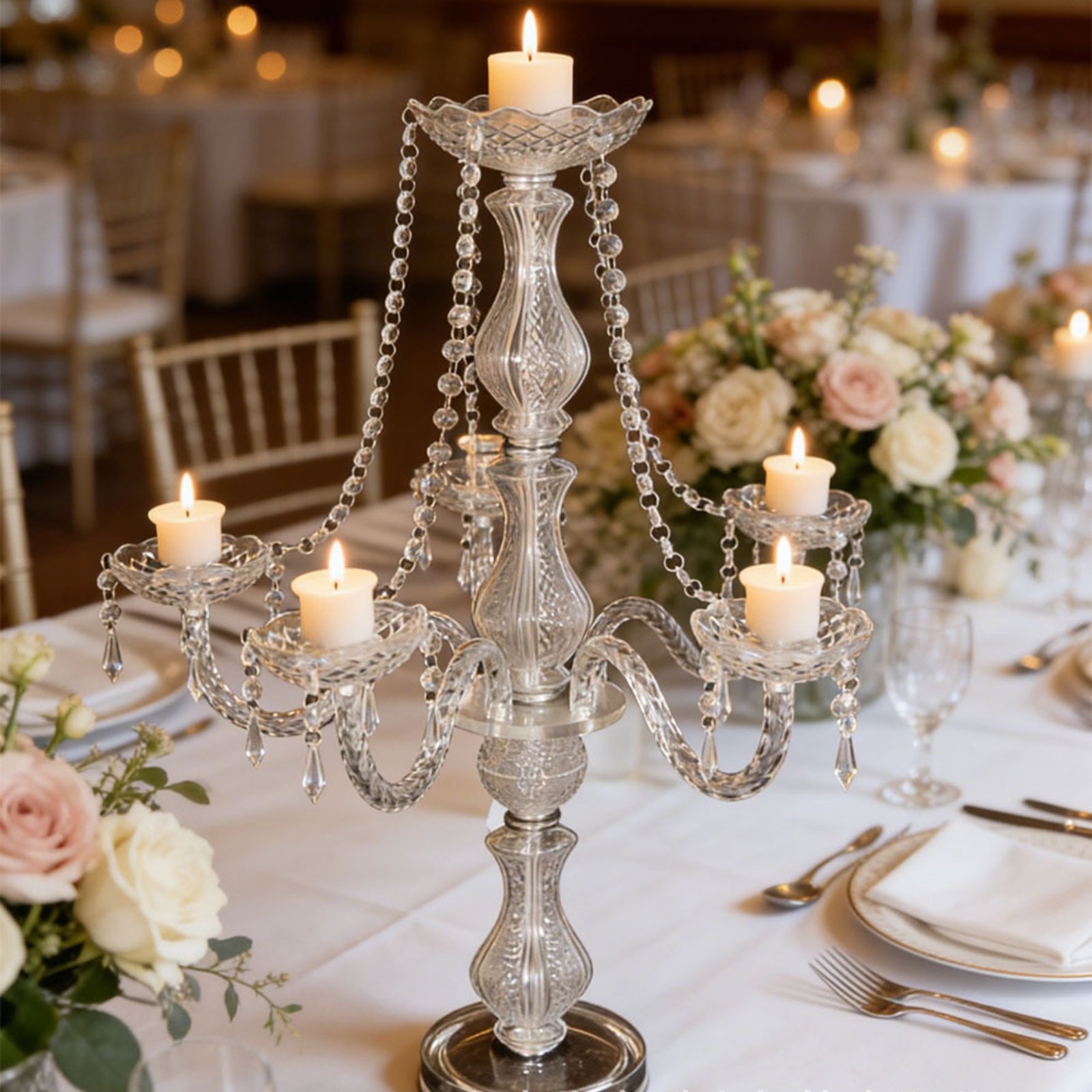 Candelabro de Cristal Elegante - Wedding Decoration Supply avaliação e preço